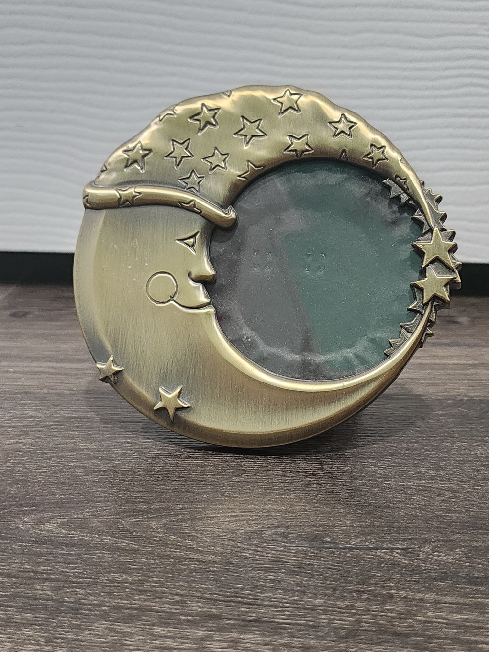 Vintage Gold Moon Face Picture Frame: Celestial 90s Decor